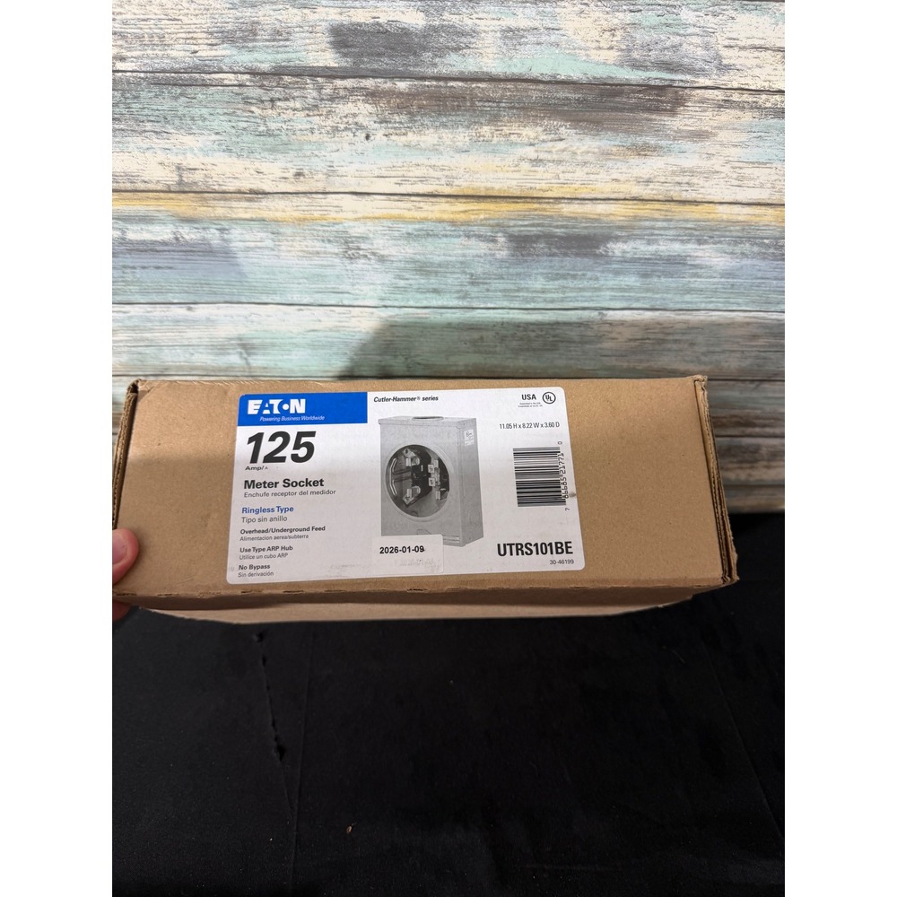 Eaton Meter Socket 125A Gray New Ringless UTRS101BE Cutler-Hammer Overhead/Under
